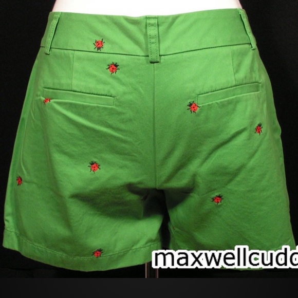J CREW LADYBUG CRITTER GREEN SHORTS SIZE 2 NWT - Picture 6 of 7